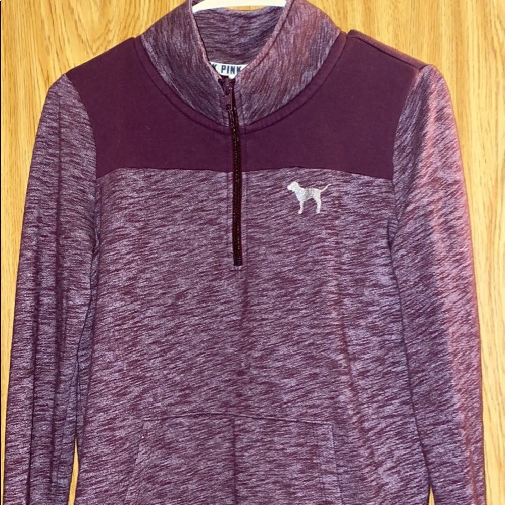 PINK quarter zip sweatshirt. Size small.